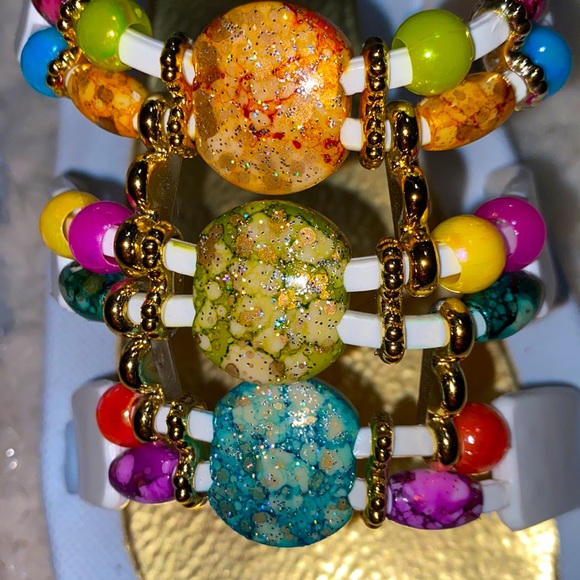 Grandco Gold Beaded Fancy Summer Sandals - Picture 8 of 8